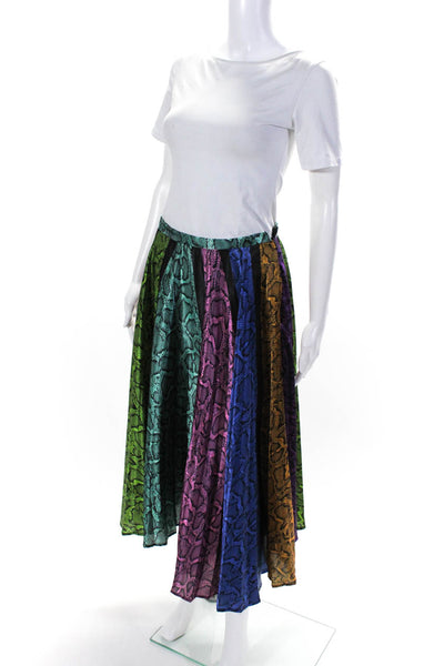 DELFI Collective Womens Multicolored Colorblock Snake Clara Skirt Size 2 1274105