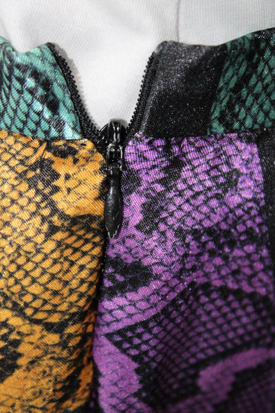 DELFI Collective Womens Multicolored Colorblock Snake Clara Skirt Size 10 127405