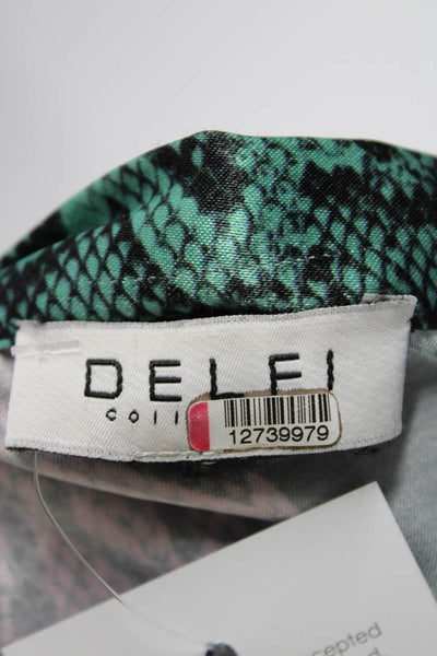 DELFI Collective Womens Multicolored Colorblock Snake Clara Skirt Size 2 1274106
