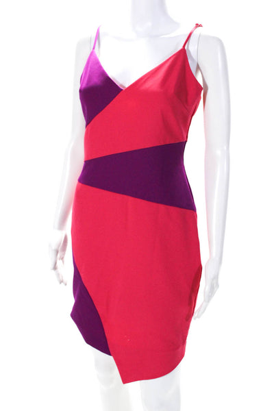 Nicole Miller Womens Purple Colorblock Asymmetric Dress Size 4 12362657