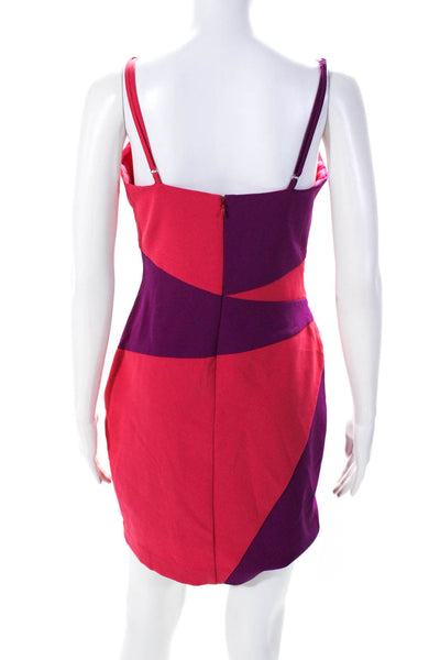 Nicole Miller Womens Purple Colorblock Asymmetric Dress Size 4 12362657