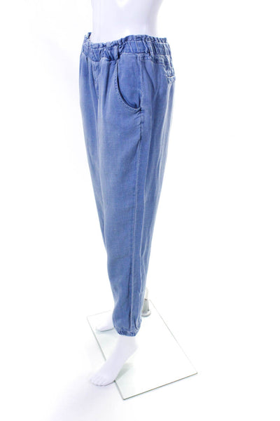 Bella Dahl Womens High-Rise Elastic Waist Denim Capri Pants Light Blue Size S