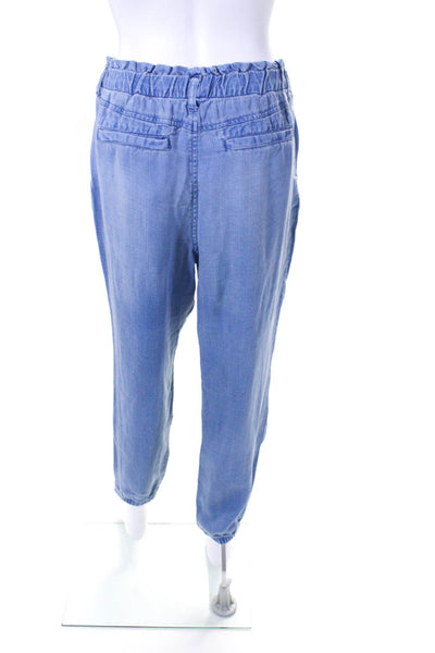 Bella Dahl Womens High-Rise Elastic Waist Denim Capri Pants Light Blue Size S