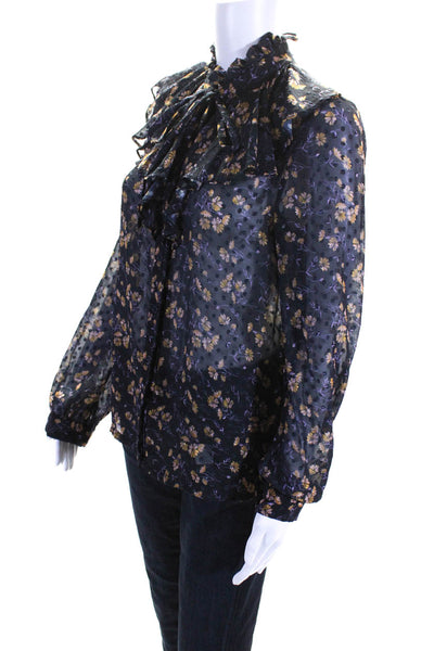 Jill Jill Stuart Womens Black Elodie Print Top Size 4 12683819