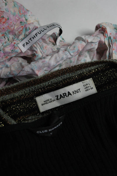 Zara Knit Club Monaco Womens Sweaters Skirt Size Large Medium Lot 3