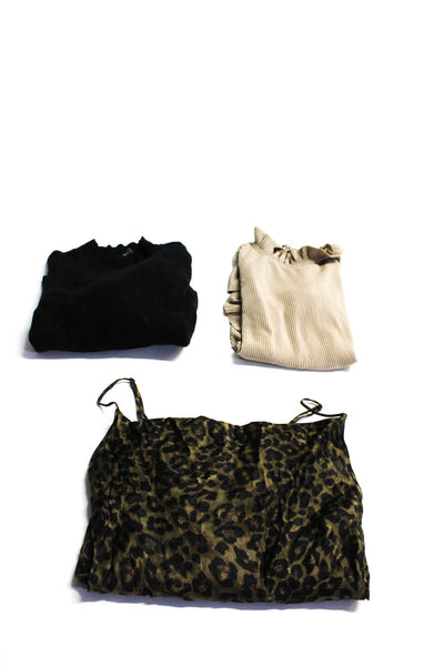 Zara Knit Womens Sweater Blouse Maxi Dress Black Size Large Medium Lot 3
