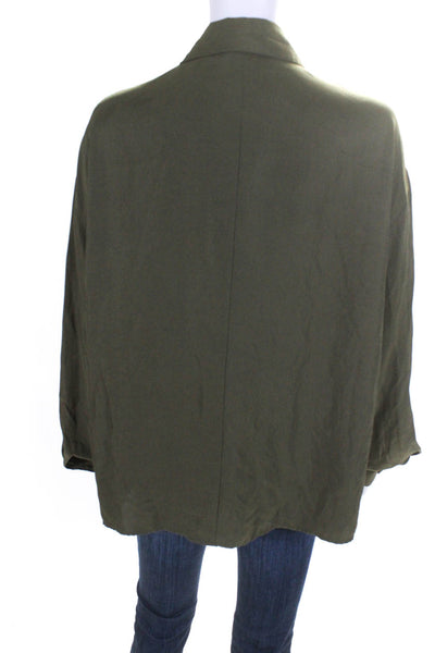 VINCE. Womens Green Boxy Utility Shirt Size 12 12986137
