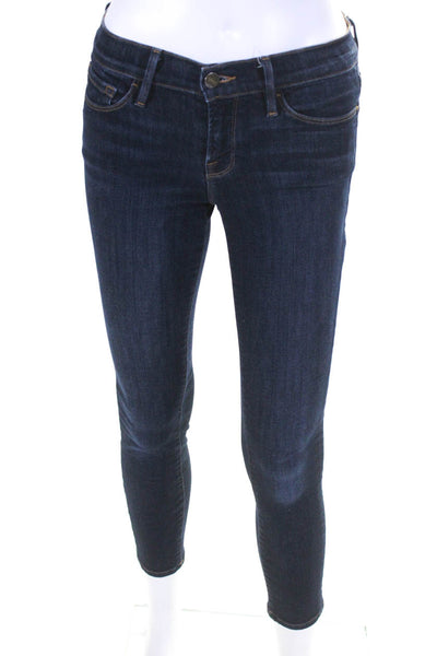 Frame Denim Womens Dark Wash Denim Low Rise Non Ripped Skinny Jeans Blue Size 26