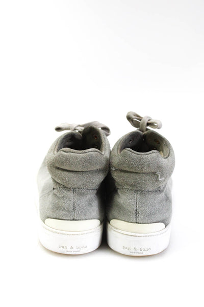 Rag & Bone Womens Suede High Top Lace Up Fashion Sneakers Gray White Size 9