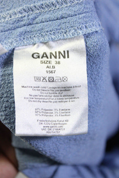 GANNI Womens Blue Light Blue Heavy Crepe Pants Size 6 12904916