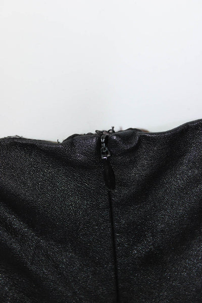 Amanda Uprichard Womens Black Faux Leather Maisie Dress Size 10 14787771