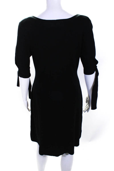 525 America Womens Black Tie Sleeve Knit Dress Size 6 12872495