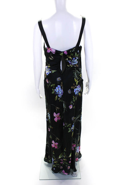 Jill Jill Stuart Womens Black Dark Floral Ruched Gown Size 6 12221917