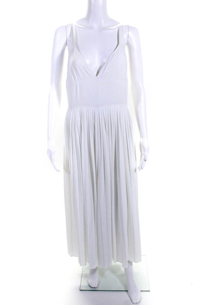 VINCE. Womens White White Pleated Jumpsuit Size 10 12580994