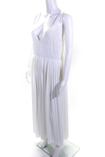 VINCE. Womens White White Pleated Jumpsuit Size 10 12580994