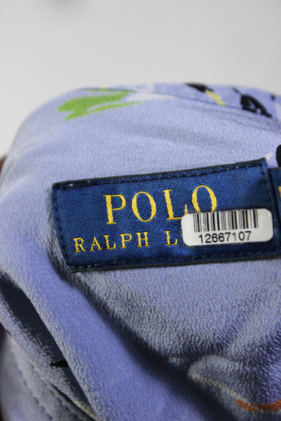 Polo Ralph Lauren Womens Purple Floral Neck Tie Top Size 10 12667107