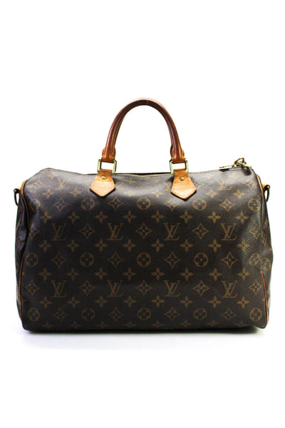 Louis Vuitton Womens Monogram Bandouliere Speedy Shoulder Handbag Brown