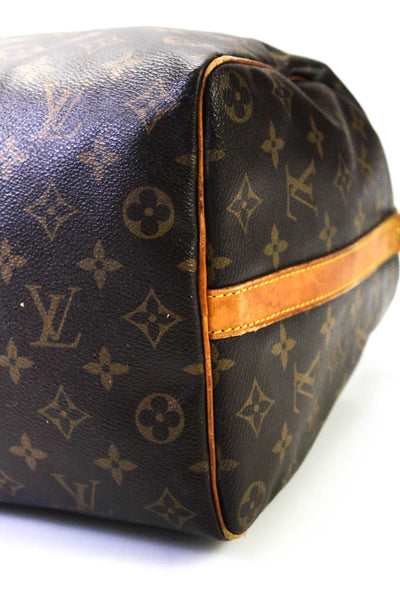 Louis Vuitton Womens Monogram Bandouliere Speedy Shoulder Handbag Brown