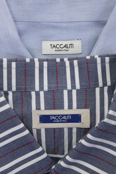 Taccaliti Mens Striped Buttoned Collared Long Sleeve Tops Blue Size XL Lot 2