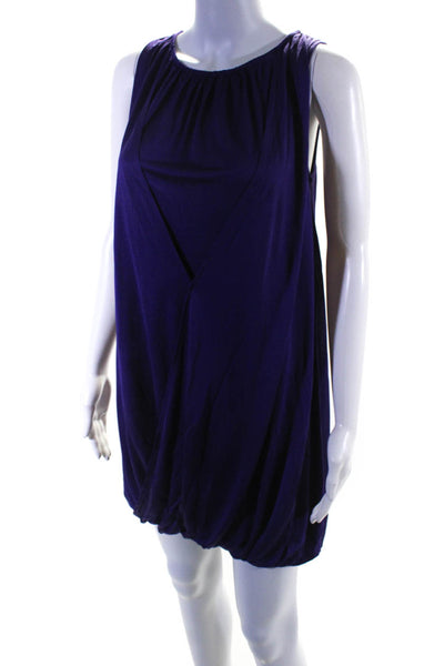 Alice + Olivia Womens Silk Sleeveless Layered Mini Bubble Dress Purple Size XS
