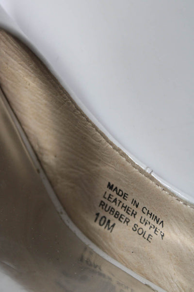 Michael Kors Women's Leather Peep Toe Slingback Heels White Size 10