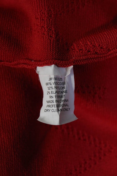 Jason Wu Womens Red Pointelle Long Sleeve Dress Size 2 12945258