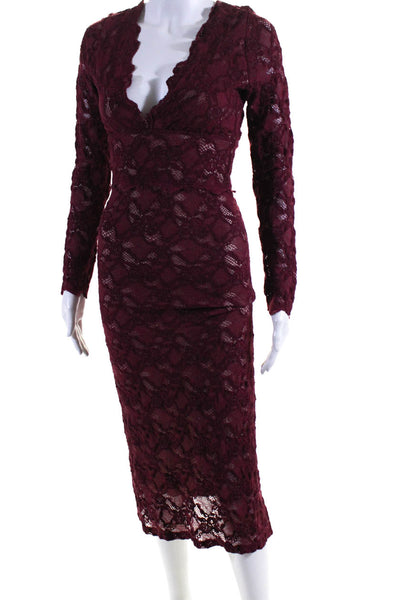 Nightcap Womens Red Wisteria Midi Dress Size 4 12543792