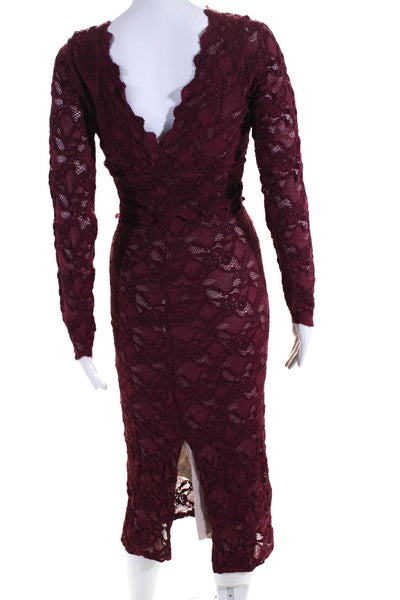 Nightcap Womens Red Wisteria Midi Dress Size 4 12543792