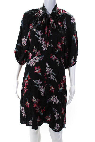 Rebecca Taylor Womens Black Noha Floral Dress Size 8 13335477