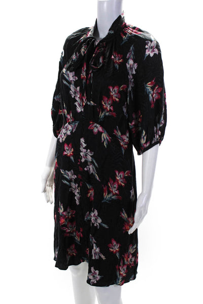 Rebecca Taylor Womens Black Noha Floral Dress Size 8 13335477