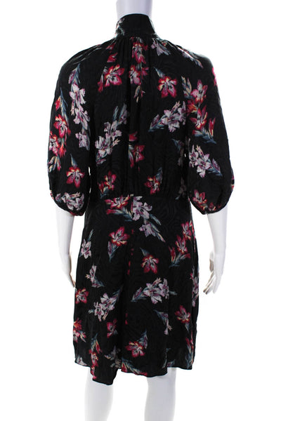 Rebecca Taylor Womens Black Noha Floral Dress Size 8 13335477