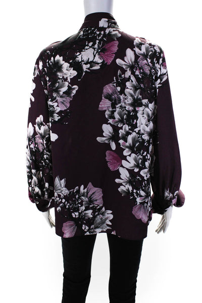 Natori Womens Purple Purple Floral Button Down Size 12 13101728