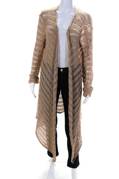 Leith Womens Cotton Textured Ribbed Open Front Duster Cardigan