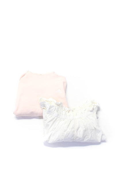 Zara Adidas Women's Off Shoulder Lace Trim Ruffle Blouse White Size XL L, Lot 2