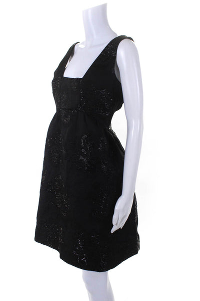 Maeve by Anthropology Women's Brocade Sleeveless Tea Dress Black Size 10