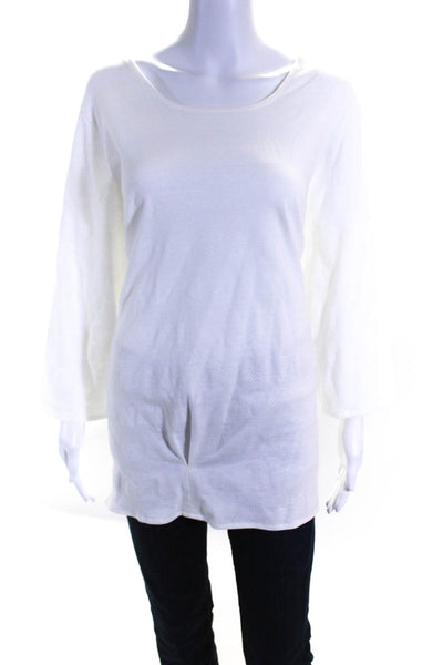 Lee Andersen Womens Scoop Neck Striped 3/4 Sleeved Blouse T Shirt White Size 3X