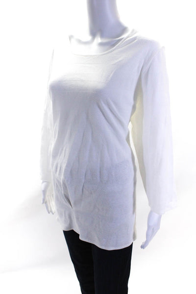 Lee Andersen Womens Scoop Neck Striped 3/4 Sleeved Blouse T Shirt White Size 3X