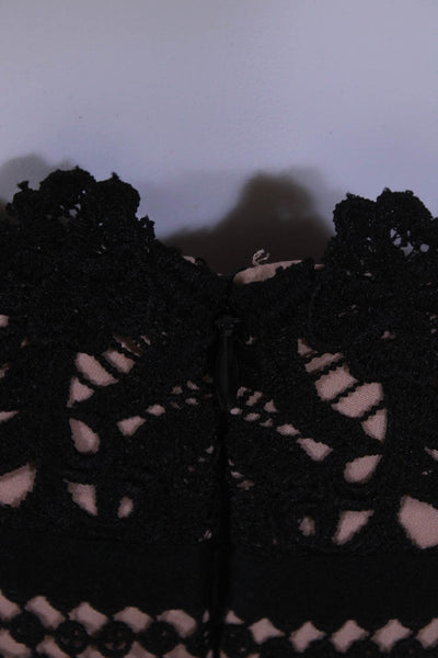 Theory Womens Melaena Elevate Crepe A Line Dress Black Beige Size 8