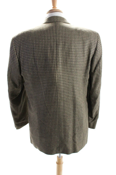 Vito Ruffolo Mens Brown Silk Textured Two Button Long Sleeve Blazer Size 42R