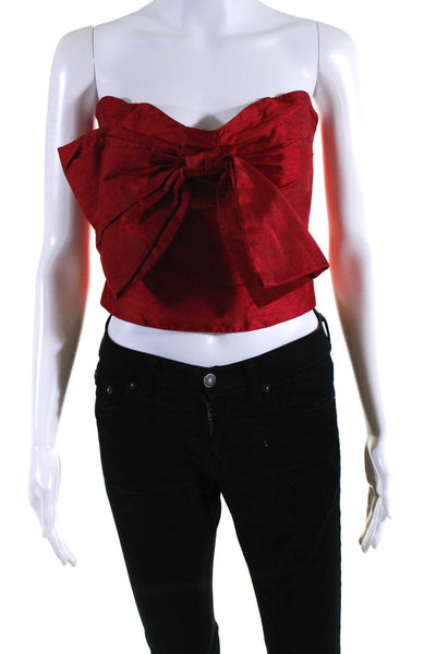 Hutch Womens Red Lola Bow Satin Top Size 6 13894045
