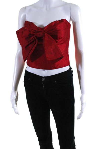 Hutch Womens Red Lola Bow Satin Top Size 6 13894045