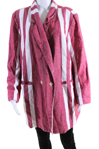 Badgley Mischka Womens Red Retro Stripe Blazer Size 16 12065546