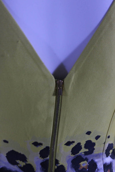 Gizia Womens Sleeveless Spotted Print Fit & Flare Mini Dress Yellow Size 36