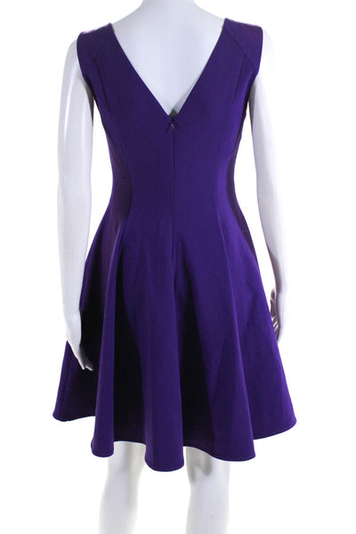 Gizia Womens Sleeveless Striped Fit & Flare Knee Length Dress Purple Size 36