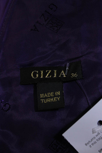 Gizia Womens Sleeveless Striped Fit & Flare Knee Length Dress Purple Size 36