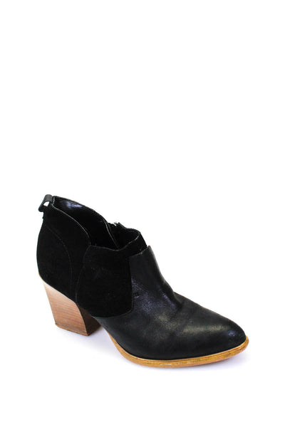 Marc Fisher LTD. Womens Patchwork Side Zipped Block Heels Boots Black Size 10
