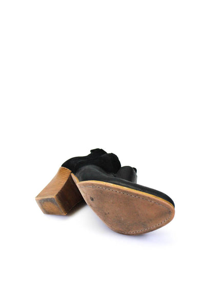 Marc Fisher LTD. Womens Patchwork Side Zipped Block Heels Boots Black Size 10