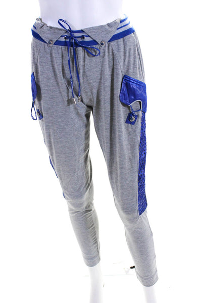 Sassofono Womens Elastic Textured Tapered Drawstring Sweatpants Gray Size 28