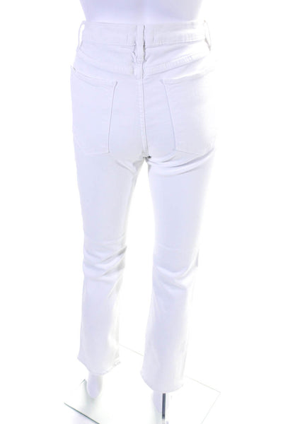 Frame Denim Womens High Rise Straight Leg Jeans White Cotton Size 30