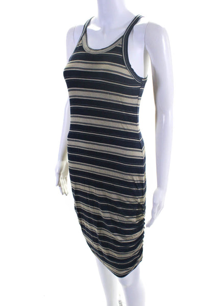 Kain Women's Scoop Neck Spaghetti Straps Bodycon Stripe Mini Dress Size S
